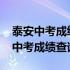 泰安中考成绩查询时间2021具体时间（泰安中考成绩查询）