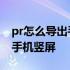 pr怎么导出手机屏幕大小的视频 pr怎么导出手机竖屏