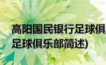 高阳国民银行足球俱乐部(关于高阳国民银行足球俱乐部简述)