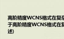 高阶精度WCNS格式在复杂应用中的几点基础问题研究(关于高阶精度WCNS格式在复杂应用中的几点基础问题研究简述)