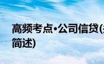 高频考点·公司信贷(关于高频考点·公司信贷简述)