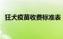 狂犬疫苗收费标准表（狂犬疫苗收费标准）