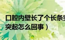 口腔内壁长了个长条突起（口腔内壁长了个肉突起怎么回事）