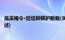 鬲溪梅令·短墙碧藓护新栽(关于鬲溪梅令·短墙碧藓护新栽简述)