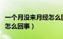 一个月没来月经怎么回事了（一个月没来月经怎么回事）