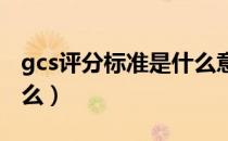 gcs评分标准是什么意思（GCS评分标准是什么）