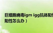 巨细胞病毒igm igg抗体阳性怎么办（巨细胞病毒IgG抗体阳性怎么办）