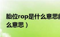 胎位rop是什么意思能顺产吗（胎位rop是什么意思）