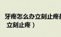 牙疼怎么办立刻止疼最简便的药（牙疼怎么办 立刻止疼）