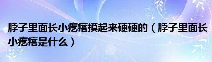 脖子里面长小疙瘩摸起来硬硬的（脖子里面长小疙瘩是什么）