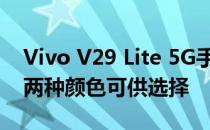 Vivo V29 Lite 5G手机有深黑色和夏日金色两种颜色可供选择